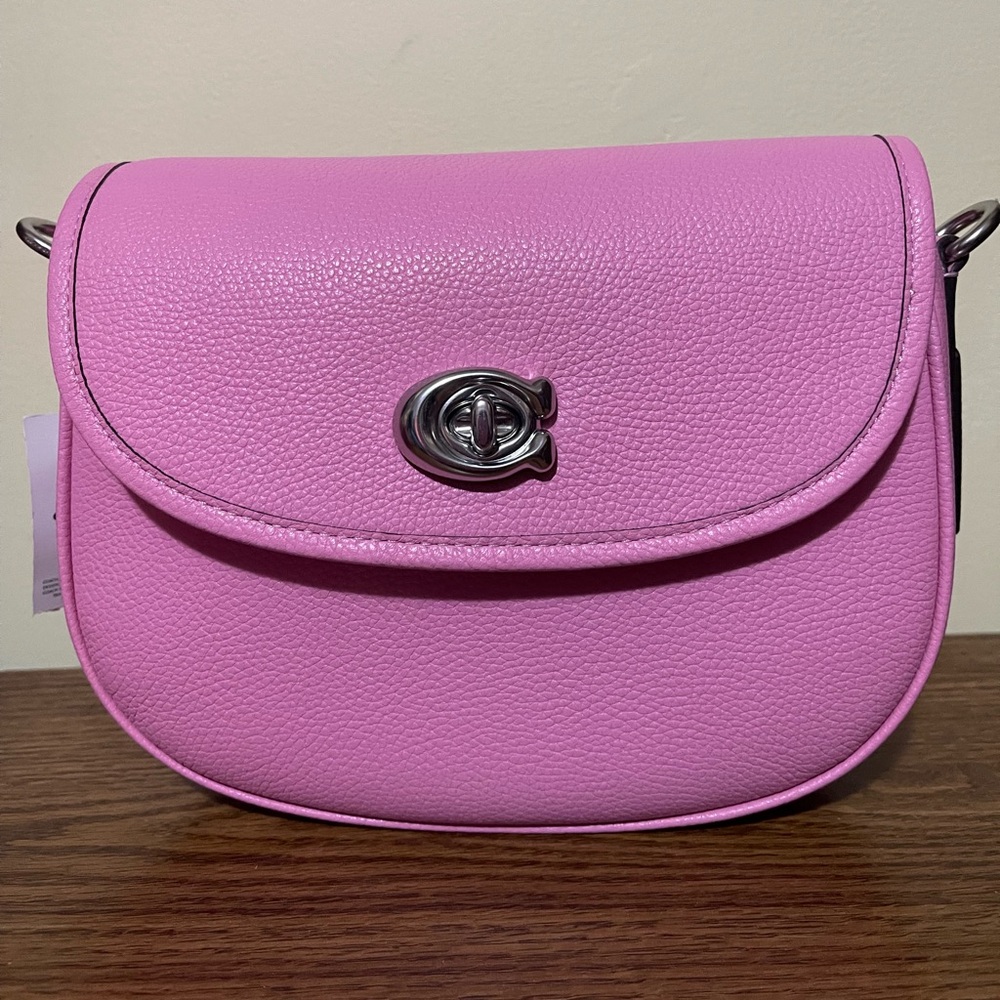 COACH Willow Pebbled Leather Saddle Shoulder Bag - Picture 4 of 10
